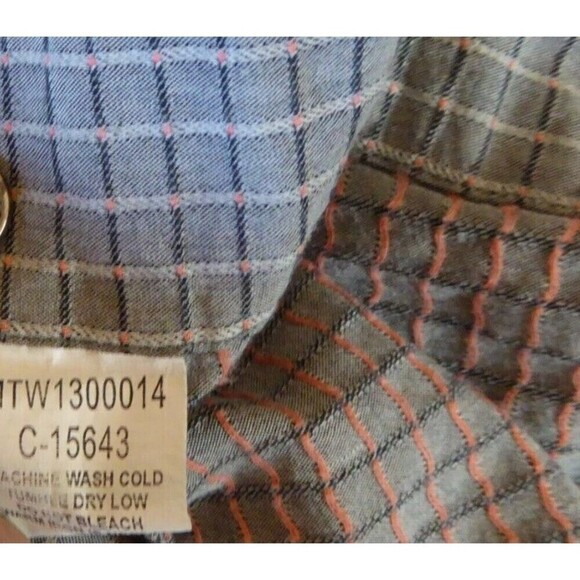 Cinch Shirt Adult Medium Gray Plaid Modern Fit Western Cotton Blend Mens - Picture 7 of 8